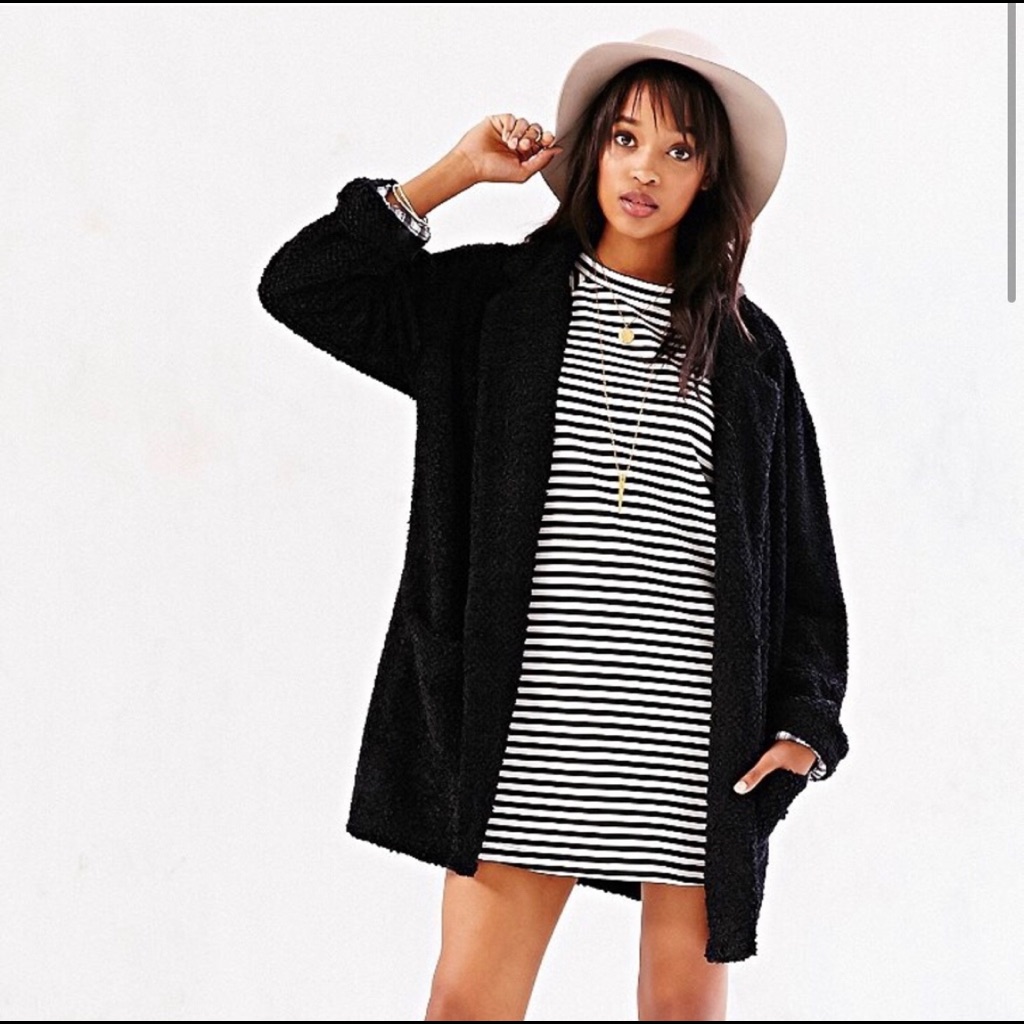 Urban Outfitters Brand Bdg Black And White Striped Mini Dress